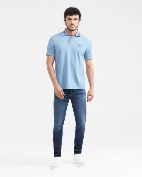 Camiseta Polo Neck Details Azul Provincial Medio L Chevignon