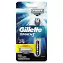 GILLETTE Mach 3 Cuchilla de Afeitar Máquina de Afeitar Hombre Reutilizable Afeitado al Ras Afeitadora para Hombre 1 Ud + 2 Repuestos