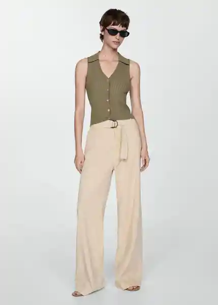 Top Ali Khaki Talla 18 Mujer Mango