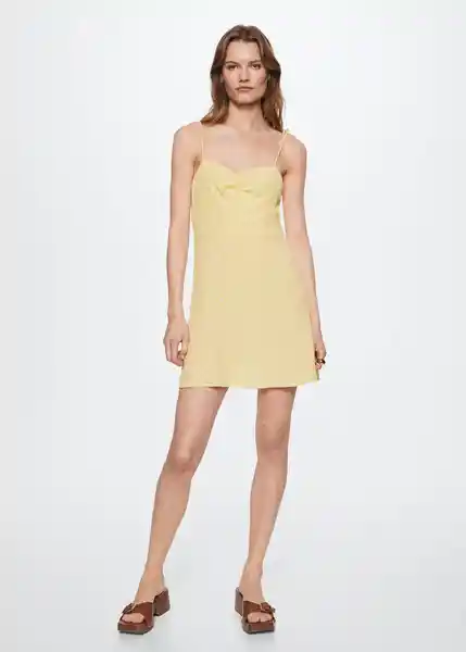 Vestido Amelia Amarillo Talla S Mujer Mango