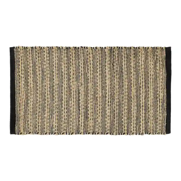 Bajada de Cama Yute Cotton Beige Negro Casaideas