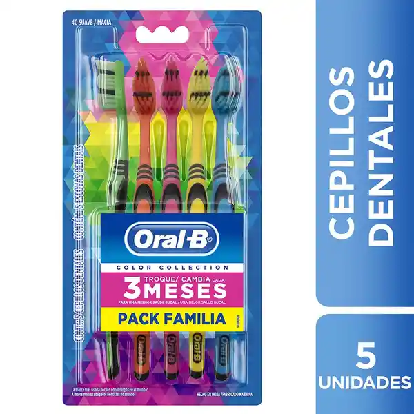 Oral-B Clean Color Collection Cepillos Dentales Suave 5 Unidades