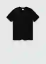 Camiseta Chelsea-i Negro Talla L Hombre Mango