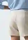 Short Romina Mujer Crudo Beige Claro Talla 12 551G331 Naf Naf