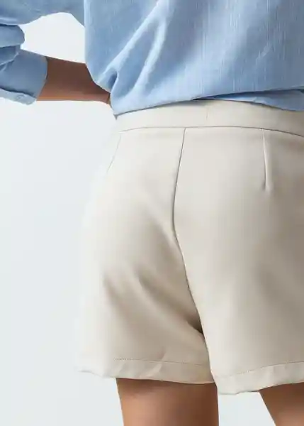 Short Romina Mujer Crudo Beige Claro Talla 12 551G331 Naf Naf