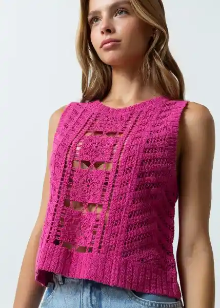 Suéter Tejido Mujer Rosa Rabano L 582G006 Naf Naf