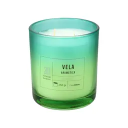 Casaideas Vela Vidrio Degradé té Verde Diseño 0001