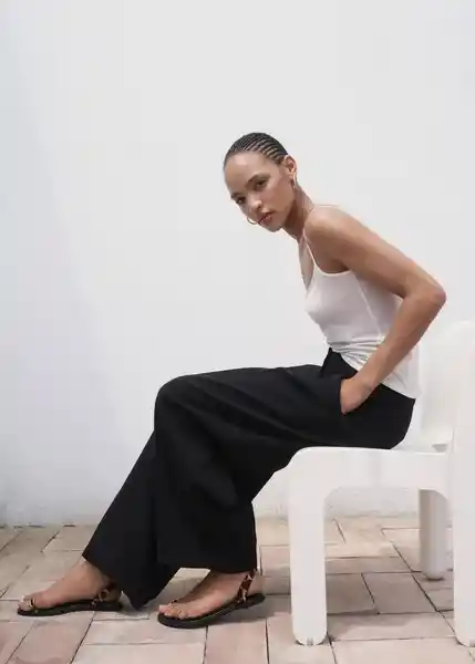 Pantalón Julia Negro Talla 44 Mujer Mango
