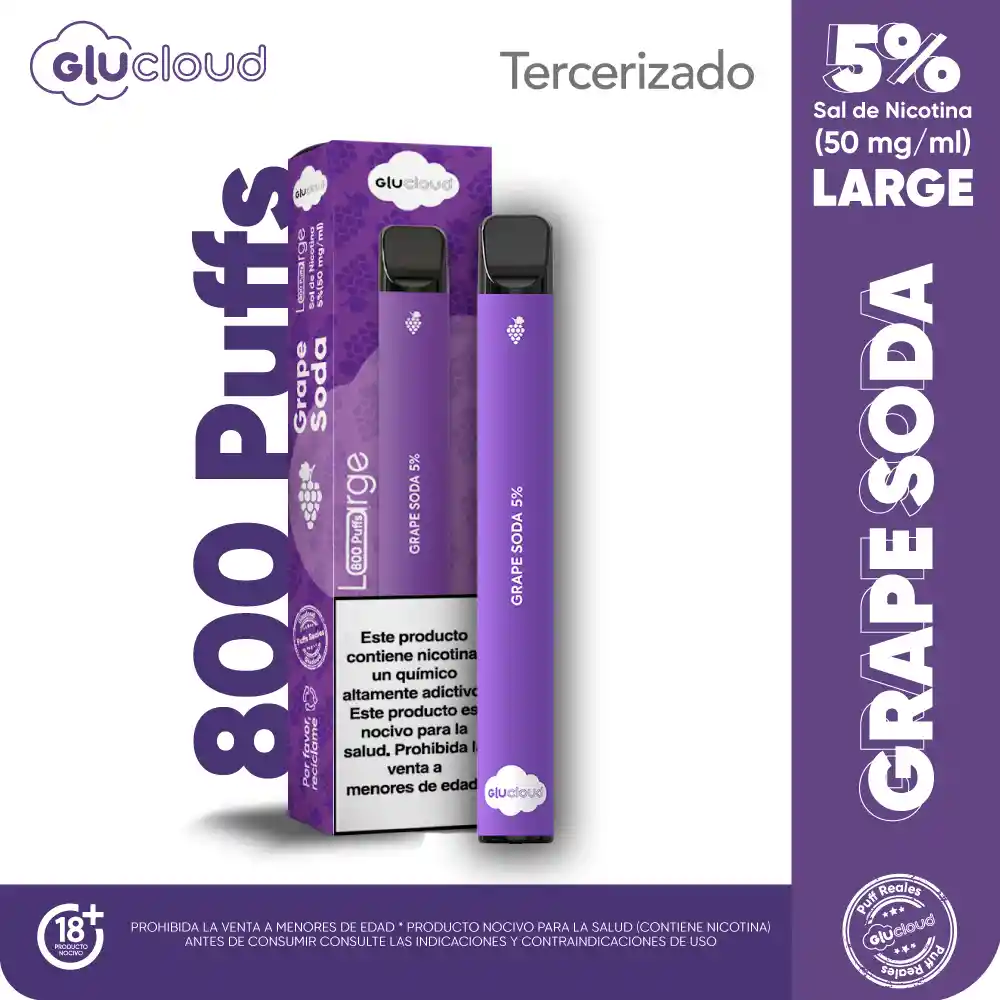 Glucloud Vape Grape Soda Large / 800 Puff