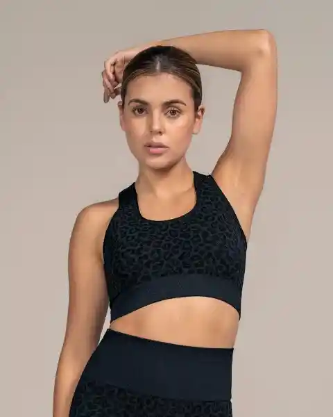 Leonisa Top Doble Faz Deportivo Máximo Soporte Estampado Talla XL