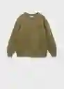 Buzo Sudadera Patch Khaki Talla 12 Niños Mango