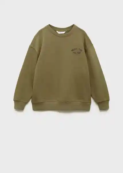 Buzo Sudadera Patch Khaki Talla 12 Niños Mango