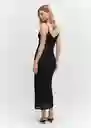 Vestido Paulita Negro Talla L Mujer Mango