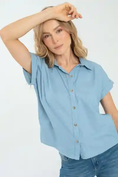 Camisa Burdeos Color Azul Claro Talla XL Ragged