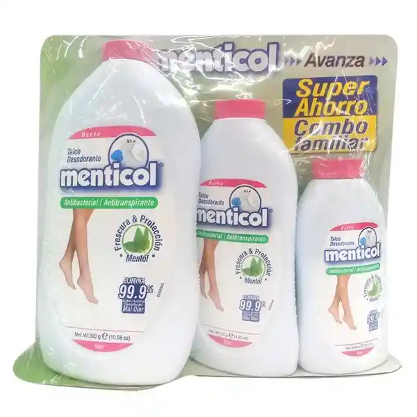 Menticol Talco Antibacterial Suavi + Precio Especial