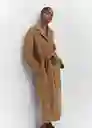 Abrigo Ranch Camel Talla 24 Mujer Mango