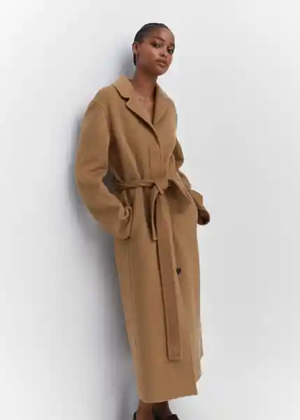 Abrigo Ranch Camel Talla 24 Mujer Mango