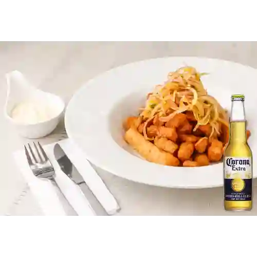 Combo Chicharrón de Pescado + Corona Bot. 355ml