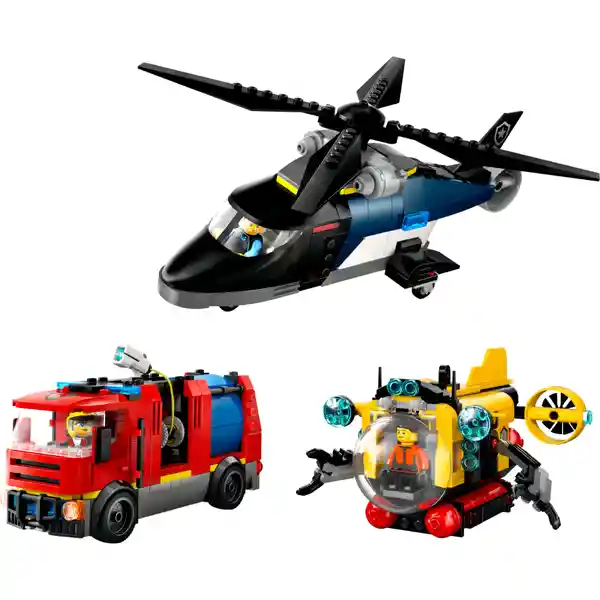 Set de Construcción Helicóptero Camión y Submarino Lego