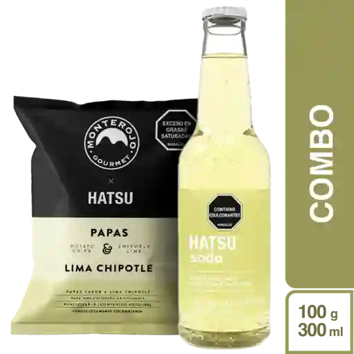 Combo Papa Lima Limón y Soda Hatsu Limón Hierbabuena