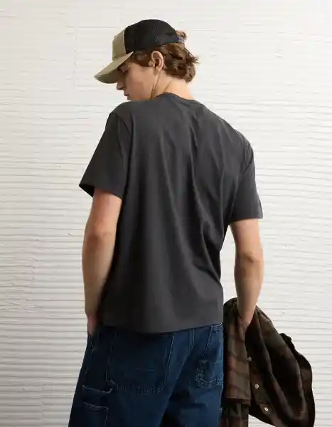 Camiseta Hombre Negro Talla LARGE 4873001 American Eagle