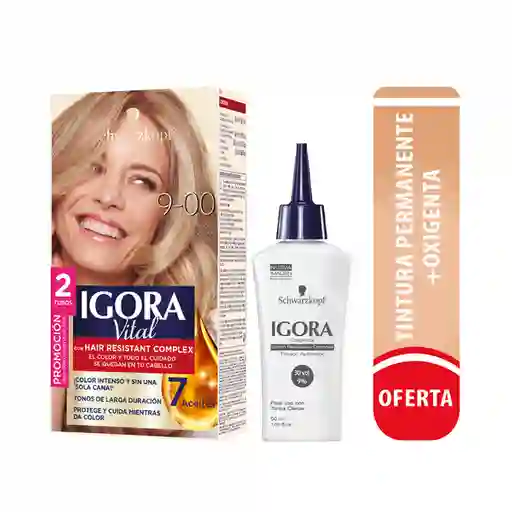 Igora Tinte Vital Permanente 9-00 Rubio Extra Claro + Oxigenta