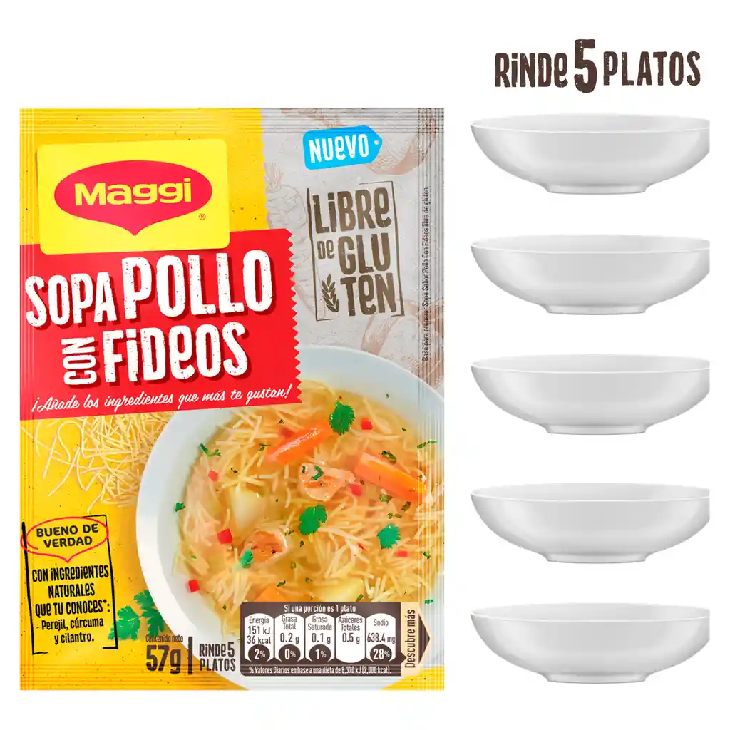 Maggi Sopa Pollo Libre de Gluten