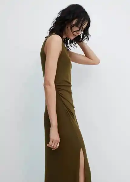 Vestido Cacao Khaki Talla M Mujer Mango