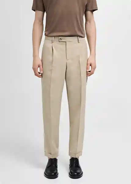 Pantalón Boston Beige Talla 38 Hombre Mango