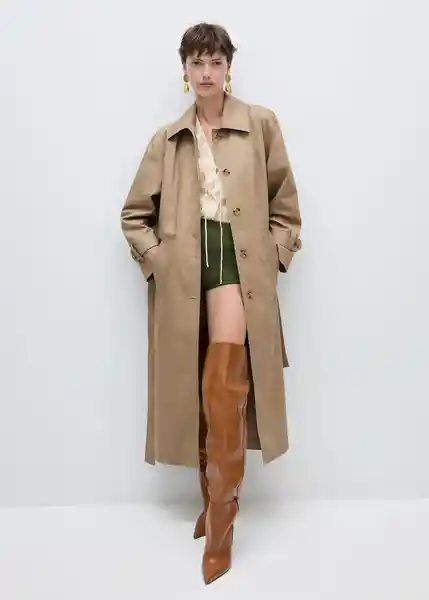 Saco Trench Rec Beige Talla S Mujer Mango