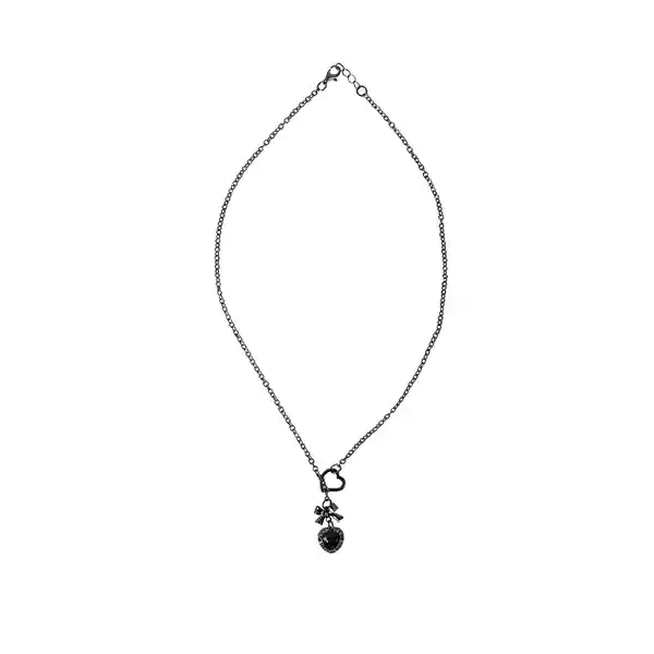 Collar Con Dije de Corazón y Moño Serie Dark Miniso
