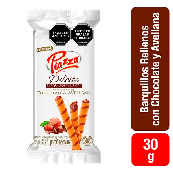 Piazza Barquillos Deleite Rellenos de Chocolate y Avellana