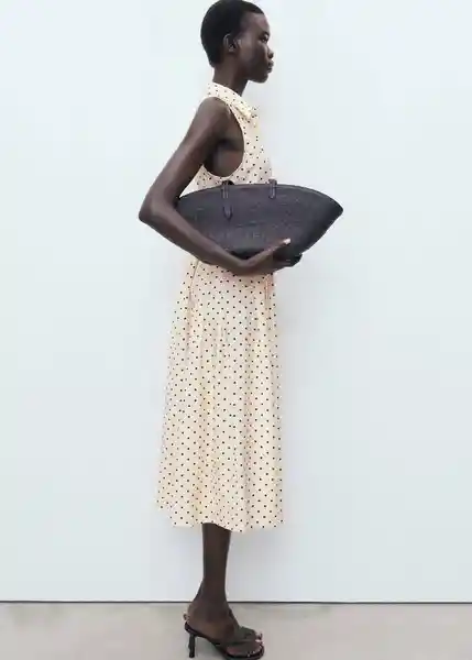 Vestido Show2 Crudo Talla M Mujer Mango