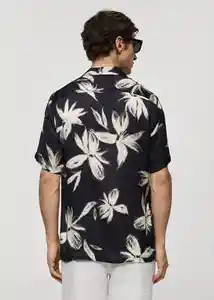 Camisa Mikonos Negro Talla M Hombre Mango