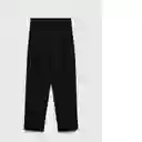 Pantalón Fluido Negro Talla M Mujer Mango