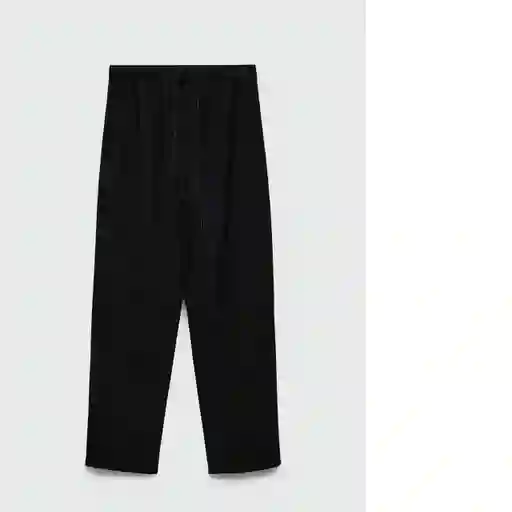 Pantalón Fluido Negro Talla M Mujer Mango