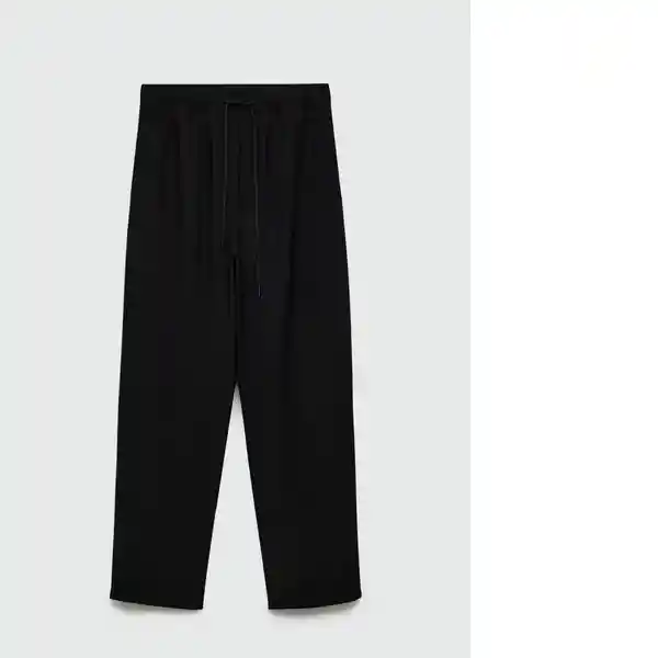 Pantalón Fluido Negro Talla M Mujer Mango