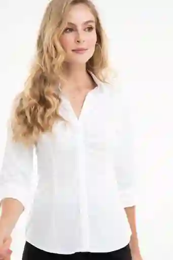 Camisa New Jackie Kennedy Manga 3/4 Color Blanco Talla XL Ragged