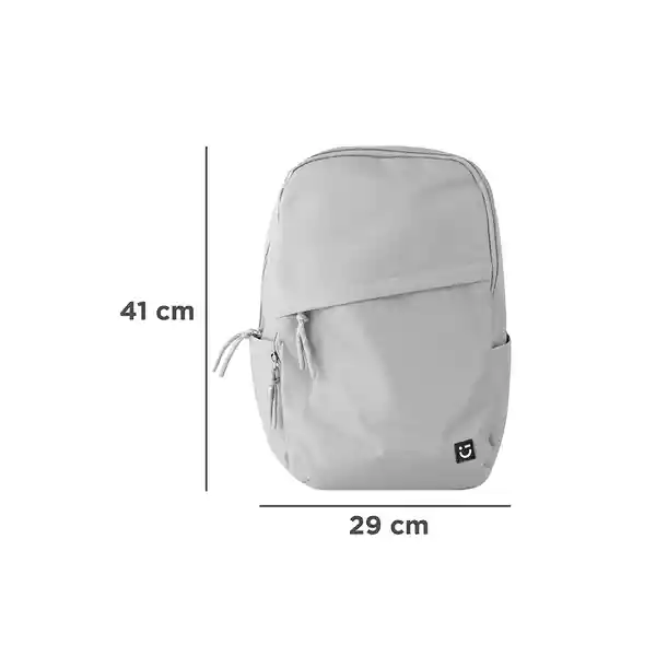 Maleta Escolar Con Cierre Inclinado Serie Gris Miniso