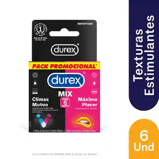 Durex Condón Mix Climax Mutuo y Máximo Placer
