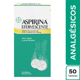 Aspirina Efervescente 500 mg Ácido Acetilsalicílico Caja x 50 tab