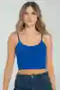 Crop Top Tiras Malibu Color Azul Klain Talla XS Ragged