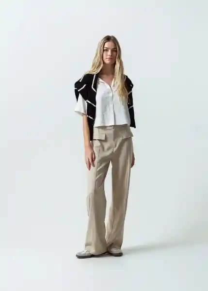 Pantalón Mujer Beige Humus Medio 6 531G370 Naf Naf