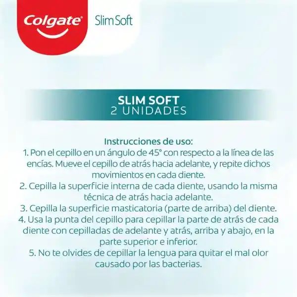 Cepillo de Dientes Colgate Slim Soft Suave x 2 Und