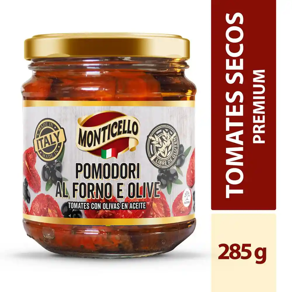 Monticello Tomates con Olivas en Aceite