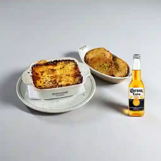 Combo Lasaña Bolognesa + Corona 330 ml