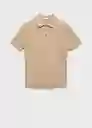 Camiseta Polo Andrew Beige Talla S Hombre Mango