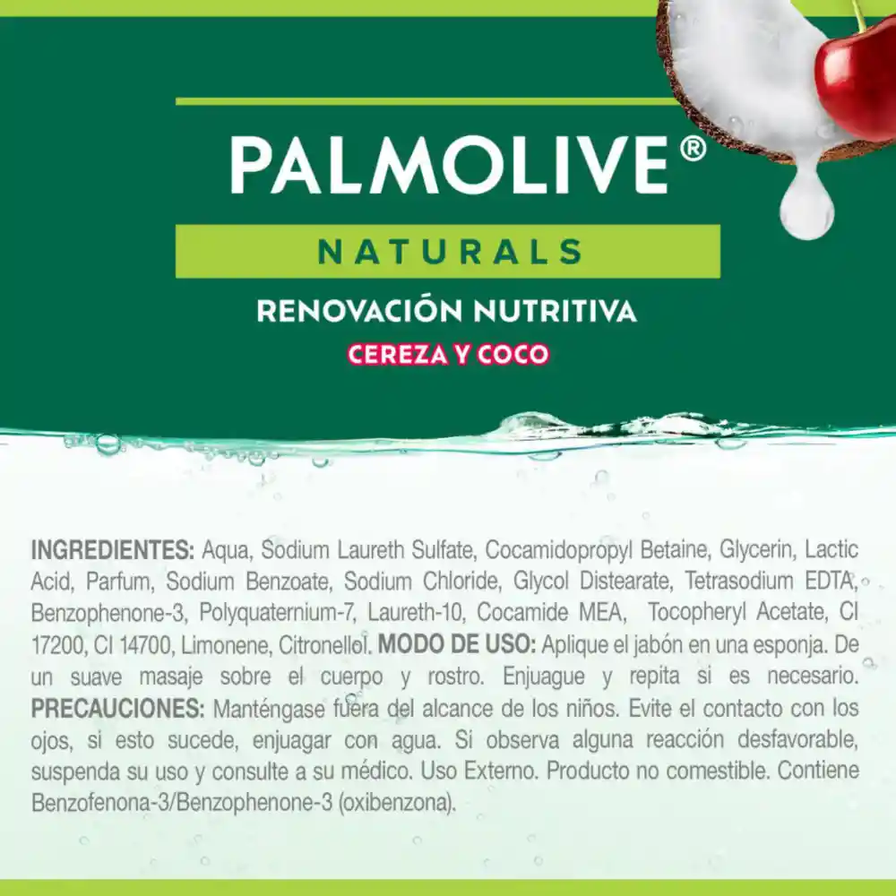 Jabón Liquido Corporal Palmolive Naturals Cereza y Coco 390 mL