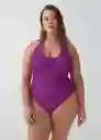 Vestido Bañador Costap Morado Talla 27 Mujer Mango