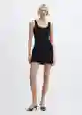 Vestido Bengala Negro Talla M Mujer Mango